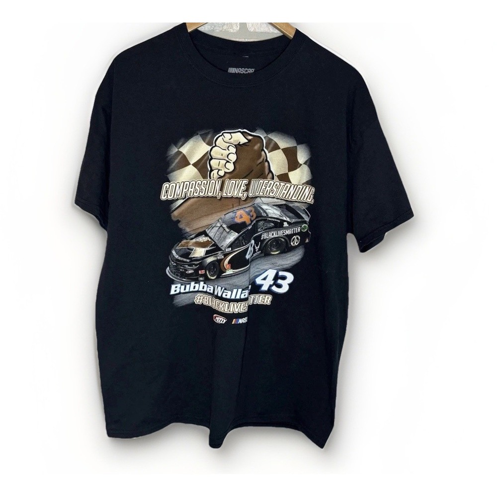NASCAR Darrell Bubba Wallace #43 2020 T-Shirt Black Lives Matter‎ Richard Petty